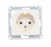 Розетка 1-местная Schneider Electric GLOSSA GSL000243 с заземлением, встраиваемая, бежевая