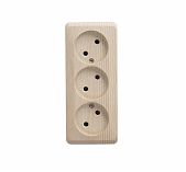 Розетка 3-местная  Schneider Electric Этюд PA16-009D без заземления, накладная, сосна 