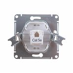 Розетка компьютерная Systeme Electric Glossa GLS000281K встраиваемая, бежевая 
