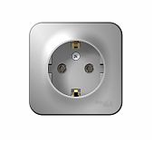 Розетка 1-местная  Schneider Electric BLANCA  BLNRA010113 c заземлением, накладная, алюминий