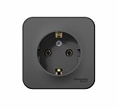 Розетка 1-местная  Schneider Electric BLANCA BLNRA010116  с заземлением, накладная, антрацит