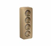 Розетка  4-местная Schneider Electric BLANCA BLNRA011414 с заземлением, накладная, титан
