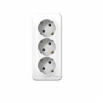 Розетка 3-местная  Schneider Electric BLANCA BLNRA010311 с заземлением, накладная, белая