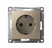 Розетка 1-местная Schneider Electric AtlasDesign ATN000543, с заземлением, встраиваемая, шампань