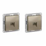 Розетка компьютерная Systeme Electric AtlasDesign ATN000583 RJ45 5Е, встраиваемая, шампань