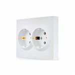 Розетка 2-местная Lezard Vesna 742-0200-127В с заземлением, встраиваемая, белая
