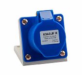 Розетка кабельная КЭАЗ 113-16А-6h-220AC-2P+PE-IP44, пластик, синяя