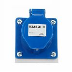 Розетка кабельная КЭАЗ 123-32А-6h-220AC-2P+PE-IP44, пластик, синяя