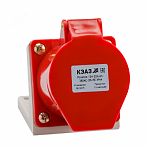 Розетка кабельная КЭАЗ 222756, 124-32А-6h-380AC-3P+PE-IP44, на поверхность, красная