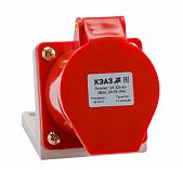Розетка кабельная КЭАЗ 222756, 124-32А-6h-380AC-3P+PE-IP44, на поверхность, красная
