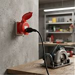 Розетка кабельная КЭАЗ 222756, 124-32А-6h-380AC-3P+PE-IP44, на поверхность, красная