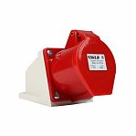 Розетка кабельная КЭАЗ 222756, 124-32А-6h-380AC-3P+PE-IP44, на поверхность, красная