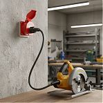 Розетка кабельная КЭАЗ 222756, 124-32А-6h-380AC-3P+PE-IP44, на поверхность, красная