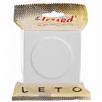 Розетка 1-местная Lezard Leto 752-0200-123B с заземлением, с крышкой, накладная, белая