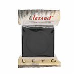 Розетка 1-местная Lezard Leto 752-4200-123B с заземлением, встраиваемая, с крышкой, чёрный бархат