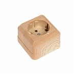 Розетка 1-местная TDM Electric Ладога SQ1801-0050 с заземлением, накладная, сосна