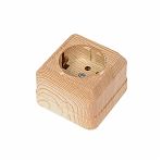 Розетка 1-местная TDM Electric Ладога SQ1801-0050 с заземлением, накладная, сосна