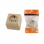 Розетка 1-местная TDM Electric Ладога SQ1801-0050 с заземлением, накладная, сосна