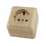 Розетка 1-местная TDM Electric Ладога SQ1801-0050 с заземлением, накладная, сосна