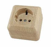 Розетка 1-местная TDM Electric Ладога SQ1801-0050 с заземлением, накладная, сосна