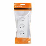 Розетка 3-х местная TDM Electric Ладога SQ1801-0124 без заземления, накладная, белая