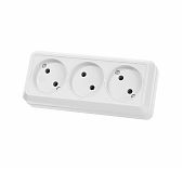 Розетка 3-х местная TDM Electric Ладога SQ1801-0124 без заземления, накладная, белая