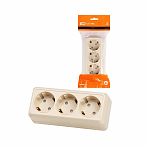 Розетка 3-местная TDM Electric Ладога SQ1801-0227 с заземлением, накладная, слоновая кость