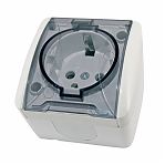 Розетка 1-местная Селигер TDM SQ1818-0007, с заземлением, накладная, белая