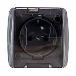 Розетка 1-местная Селигер TDM SQ1818-0107, с заземлением, накладная, серая