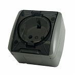 Розетка 1-местная Селигер TDM SQ1818-0107, с заземлением, накладная, серая