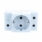 Розетка 1-местная Stekker PST16-70-20 2P+PE, накладная, на DIN-рейку, 16 А, серая