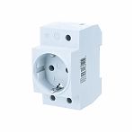 Розетка 1-местная Stekker PST16-70-20 2P+PE, накладная, на DIN-рейку, 16 А, серая