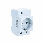 Розетка 1-местная Stekker PST16-70-20 2P+PE, накладная, на DIN-рейку, 16 А, серая