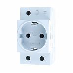 Розетка 1-местная Stekker PST16-70-20 2P+PE, накладная, на DIN-рейку, 16 А, серая