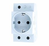 Розетка 1-местная Stekker PST16-70-20 2P+PE, накладная, на DIN-рейку, 16 А, серая