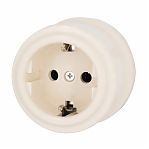 Розетка 1-местная Bironi Лизетта B1-101-04, керамика, с заземлением, накладная, песочное золото