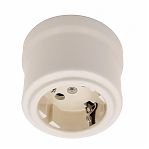 Розетка 1-местная Bironi Лизетта B1-101-04, керамика, с заземлением, накладная, песочное золото