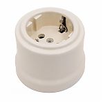 Розетка 1-местная Bironi Лизетта B1-101-04, керамика, с заземлением, накладная, песочное золото