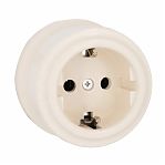 Розетка 1-местная Bironi Лизетта B1-101-04, керамика, с заземлением, накладная, песочное золото