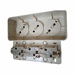 Розетка 3-местная Stekker MST10-13-01 София 49305, без заземления, накладная, цвет белый  