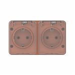 Розетка 2-местная Systeme Electric AtlasDesign Profi ATN547026 с заземлением, накладная, терракотовый