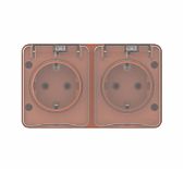 Розетка 2-местная Systeme Electric AtlasDesign Profi ATN547026 с заземлением, накладная, терракотовый