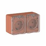 Розетка 2-местная Systeme Electric AtlasDesign Profi ATN547026 с заземлением, накладная, терракотовый