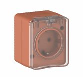 Розетка 2-местная Systeme Electric AtlasDesign Profi ATN547045 с заземлением, накладная, терракотовый