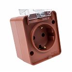 Розетка 2-местная Systeme Electric AtlasDesign Profi ATN547045 с заземлением, накладная, терракотовый
