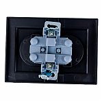 Розетка 2-местная Stekker PST10-9013-03 Эрна 39478, без заземления, с рамкой, цвет черный
