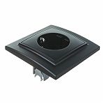 Розетка 1-местная Stekker PST16-9010-03 Эрна 39479, с заземлением, с рамкой, цвет черный 