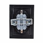 Розетка 2-местная Stekker PST16-9011-03 Эрна 39482, 16 А, с заземлением, с рамкой, цвет черный