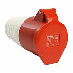 Розетка переносная Stekker ST-225 49443, 32А, 380В, 3P+PE+N, IP44, RST32-225-44, цвет белый с красным