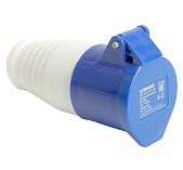 Розетка переносная Stekker ST-213 RST16-213-44 49438, с крышкой, 1-местная, с/з, 16А, 220В, 2P+PE, IP44 